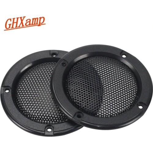 GHXAMP 2PCS 2 inch Black Car Speaker Grill Mesh Enclosure Net Protective Cover DIY Speaker Accessories