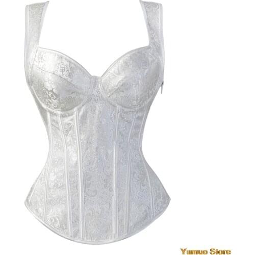 Gothic Overbust Corset Vest Womens Shaperwear Bustiers Corset Burlesque Corset Lingerie Top Steampunk Clothing Corsage for Girls