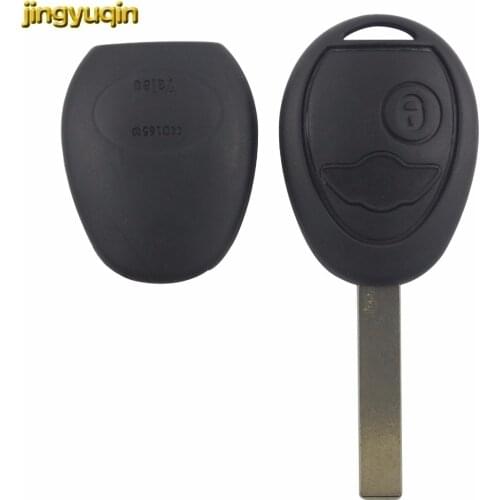 Jingyuqin 10pcs 2 Buttons Uncut Blade Remote Car Key Case Shell Fob Key Cover for BMW Mini Cooper R50 R53 Alarm Systems Security