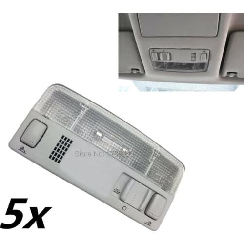 5PCS Gary Car Interior Dome Reading Light Lamp 1TD947105 1TD947105Y20 For VW Golf Jetta MK4 Caddy Passat B5 Touran ET Octavia