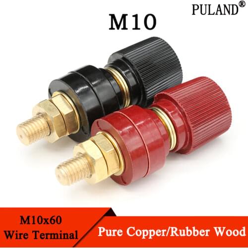 Copper 555 M10x60 Wire Binding Post Thread Screw Dia 10mm Weld Machine Inverter Clamp Power Supply Connect Terminal Splice 300A