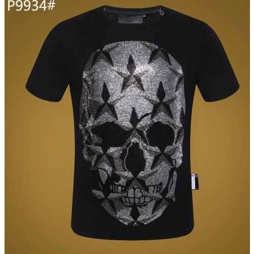 Men PP T-shirt Round Neck Short Sleeve Men Tops 3D Printed Skull Short Sleeve Hip Hop Streetwear Male Fashion Sports T-shirt