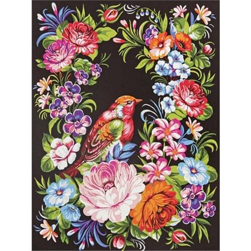 Flower DIY Embroidery Cross Stitch 11CT Kits Needlework Craft Set Cotton Thread Printed Canvas Home Decoration New Wholesale