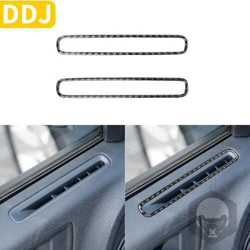 For Dodge Charger LD 2015+ Carbon Fiber Door Side Defogger Vent Sticker Air Outlet Frame Trim Interior Overlay Car Accessories