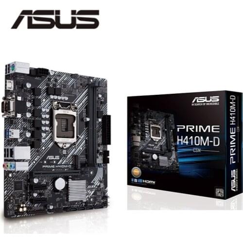 NEW For Asus PRIME H410M-D Original Desktop Intel H410 H410M DDR4 Motherboard LGA 1200 i7/i5/i3 USB3.0 M.2 SATA3