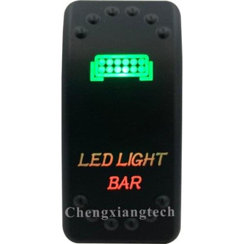 12v 24v, On Off, Up Green & Down Red Led Backlit -Led Light Bar- Laser Rocker Switch for Car Boat Truck Bus Push Switch
