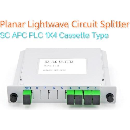 SC APC PLC 1x4 Fiber Optical Box FTTH Planar Lightwave Circuit Splitter Splitter box with 1*4 PLC Cassette Splitter Box