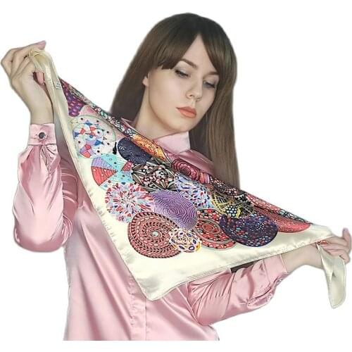 Silk Square Scarf Scrunchies Hair Scarf Bohemia Women Ribbon Hairbands 60cm Neck Hair Tie Band Bag Warp Soft Neckerchief Foulard
