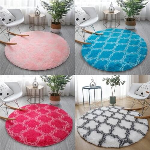 Nordic plush round carpet study living room coffee table bedside rug thick soft skin-friendly non-odor child crawling carpet