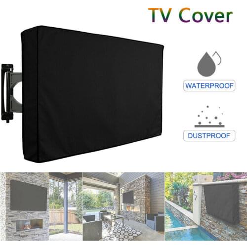 Outdoor Waterproof LCD LED TV Screen Cover Black Television Dust-proof Microfiber Cloth Universal Protector