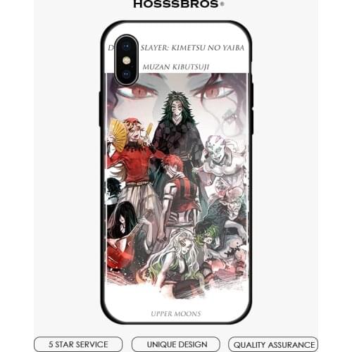Upper Moons Kimetsu no Yaiba Glass Soft silicone Phone Case Shell Cover For iPhone SE 6 6S 7 8 Plus X Xr Xs 11 12 mini Pro Max