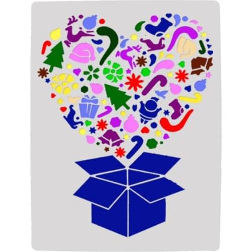 1pc 22*16cm Heart Stencil DIY Walls Layering Painting Template Decor Scrapbooking Embossing Supplies Reusable