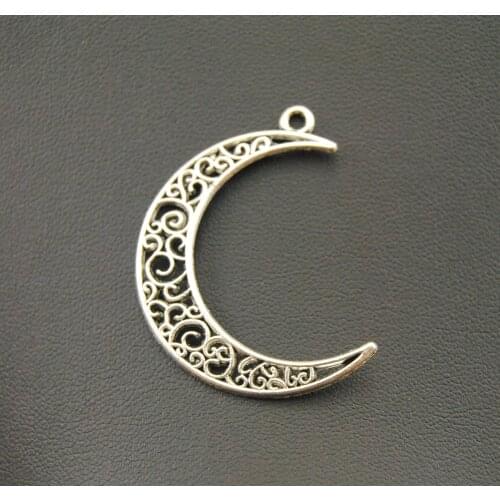20 pcs Filigree Moon Shape Earring Findings Charm Pendant DIY Metal Bracelet Necklace Jewelry Findings A1123/1124