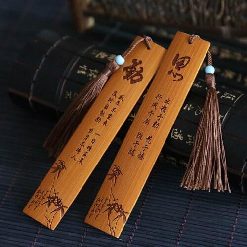 300 pcs New Fashion Chinese Style Vintage Tassels Bamboo Bookmark Birthday Party Favor Back To School Gifts