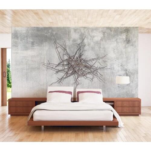 Beibehang Customized wallpaper 3d photo mural wall papers home decor retro cement wall branches and trunks 3d wallpaper