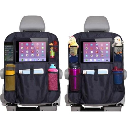Car Multi-Pocket Storage Bag Seat Back Organizer Touch Screen Tablet Holder Storage Car Storage Box Anti-kick Mats For Kids