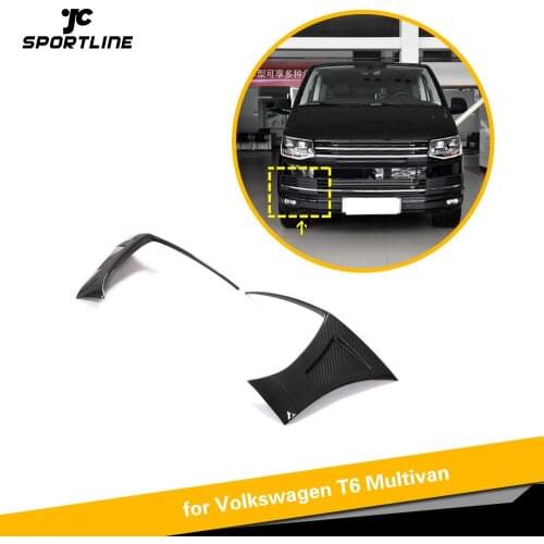Car Front Bumper Side Vent Trims For Volkswagen T6 Multivan 2015-2019 Front Air Vents Trims Canards Splitters Carbon Fiber