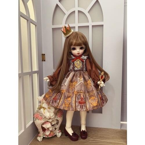 BJD Doll clothes suitable for 1-4 1-6 size fashionable dress noble skirt with headwear doll accessories