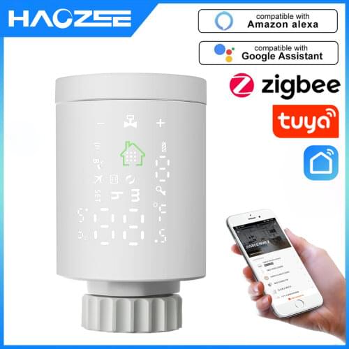 Tuya ZigBee3.0 Smart Radiator Actuator Programmable Thermostatic Radiator Valve Temperature Controller Support Alexa