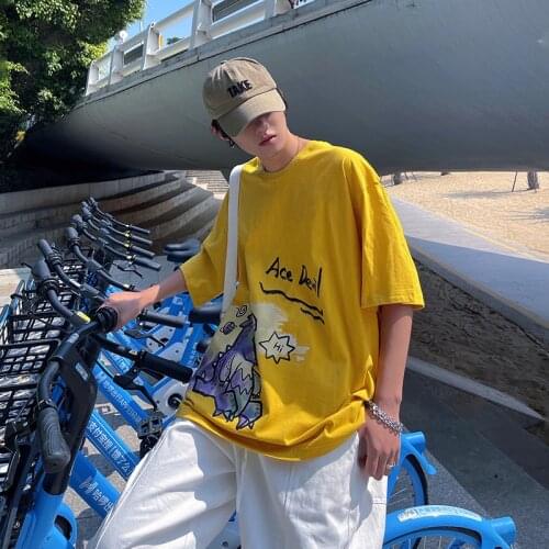 2021 summer Korean version of the trend of short-sleeved t-shirt mens Hong Kong style new round neck t-shirt casual top