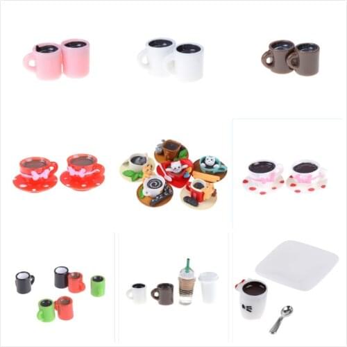 Mini Cute Cup Miniature Dollhouse Coffee Cup Kitchen Room Food Drink Home Tableware Decors Random