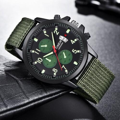 Fashion Brans XINEW Watch Men Watches Fashion Luminous Watch Men Nylon Band Military Sport Watches Men Relogio Masculino 2020