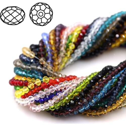 ZHUBI 180pcs/lot 6mm Fashion Glass oval bead Charms Faceted Spacer Crystal Beads for Jewelry Making Beads Wholesale Lots Bulk