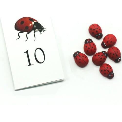 Baby Montessori Math Material Counting Math Toys Ladybug Number Activity Cards Early Educational Learning Toys For Children