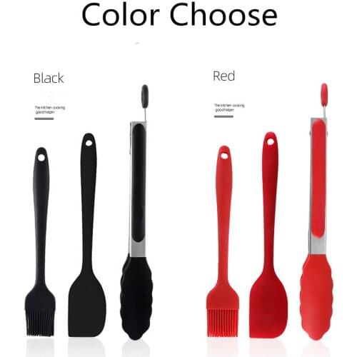 Silicone Food Clip Set Stainless Steel Bread Barbecue Portable Silicone Oil Brush Scraper Steak Clip Baking Tool Kitchen Picnic