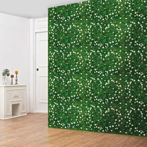 Heart Shaped Lawn Wall Stickers Beautiful Flowers Home Decor Green Grass Floor Sticker Baseboard Art PVC Vinyl Room Decoration
