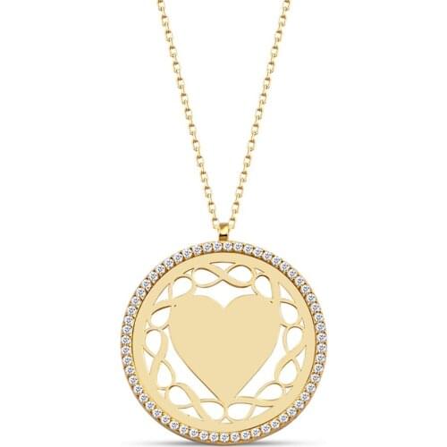 Name Post Infinity & Heart Cubic Zirconia Silver Plate Necklace DN164