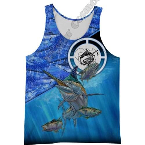 PLstar Cosmos Tuna MaHi Marlin NewFashion Fishing Fisher Animal Funny 3Dprint Men/Women Summer Casual Sleeveless TankTop Vest A2