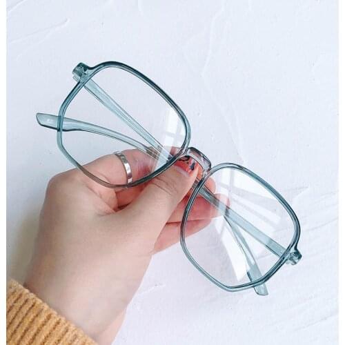 New Transparent Vintage Frame Women Mens Optical Glasses Oversized Square Anti-blue Light Computer Glasses Frame Unisex UV400