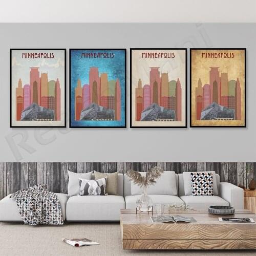Minnesota Vikings poster, Minneapolis skyline print, American stadium, football print decorative poster