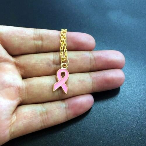 BREAST CANCER AWARENESS Pink Ribbon Pendant Necklace Breast Cancer,Survivor Gift