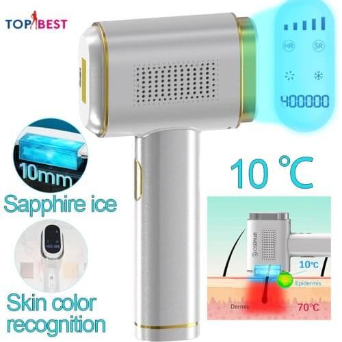 Professional Sapphire Laser Hair Remover Device T023C Permanent IPL Ice Epilator Fully Intelligent Skin Detection Photoepilator