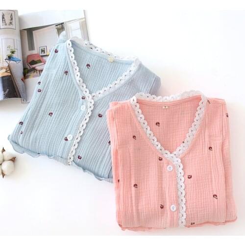 Fdfklak Pink/Blue Maternity Pajamas For Pregnant Women Pregnancy Clothes 2020 Spring Autumn Long Sleeve Cotton Sleepwear