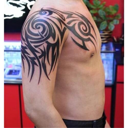 SD-02(SM-D026)Professional Waterproof Disposable Domineering Aggressive Shoulder Temporary Fake Tattoos Sticker for Woman Men