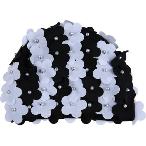Swim Pool Swimming Cap Hat Free Size For Women Girls Petals Bathing Cap Swimwear