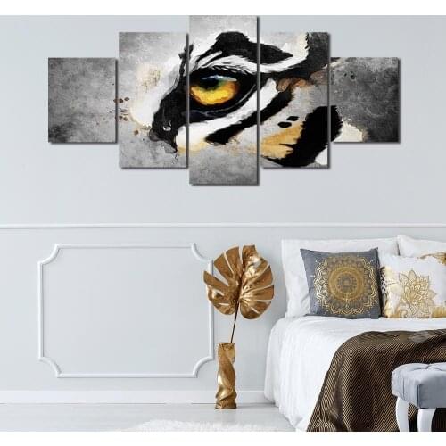 Modern Canvas Painting Black and White Watercolor Tiger Posters and Prints Wall Art Picture for Living Room Decor with Frame