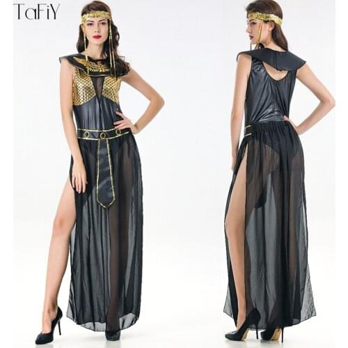 TaFiY Newest Halloween Costumes Ancient Egyptian Cleopatra Queen Costume Cosplay Clothing Fancy Dress For Women Performance wear