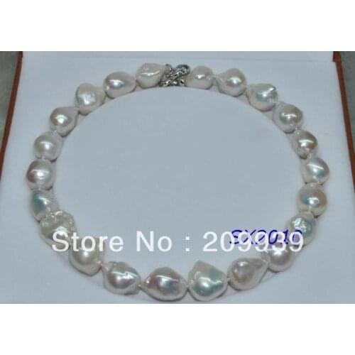 GORGEOUS! Natural Iridescent Baroque 16*22mm Baroque KASUMI pearl necklace