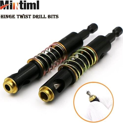 1PC HSS Brass Self Centering Hinge Twist Drill Bits 1/4" & 5mm Screw Hole Saw Woodworking Reaming Cabinet Tool