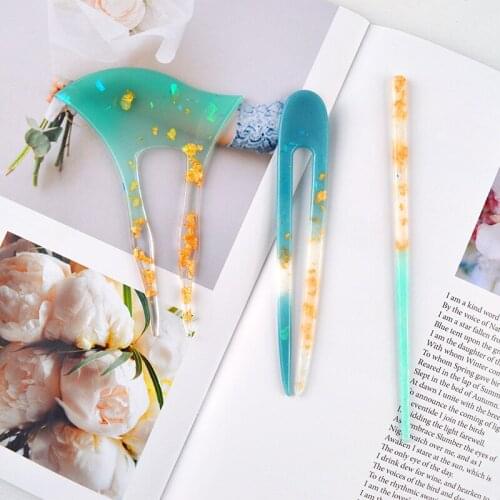 1Pcs Hairpin Silicone Mold Classical Diy Handmade Hair Stick Chopsticks Hair Pin Jewelry Resin Casting Mold Jewelry Casting Mold