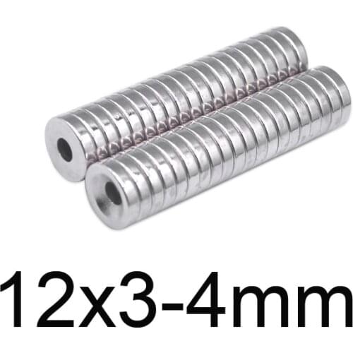 10~500PCS 12x3-5mm N35 Stong Neodymium Magnets Disc 12x3mm Hole 5mm Minor Diameter Magnet Round Countersunk Magnetic 12*3-5 mm