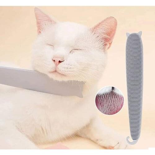 2pcs Dual Color Cat Tongue Grooming Comb Brush Cat Lick Brush Cat Clean Massage Grooming Tool for Long Or Short Hair JA55