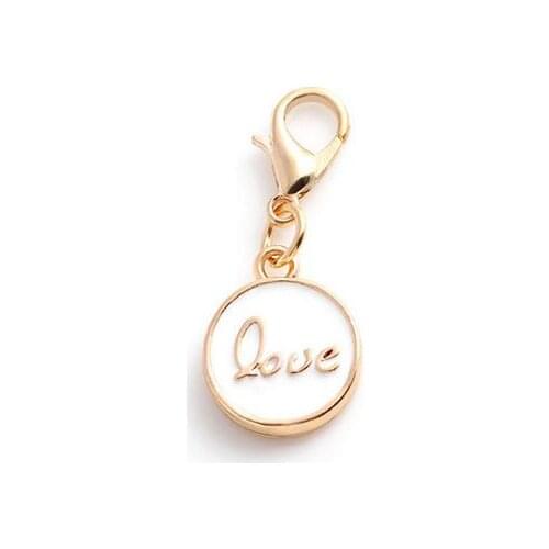 20PCS/lot Love Letter Floating Pendant Charms With Lobster Clasp Fit For DIY Locket Bracelet Necklace