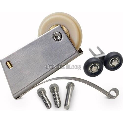 4Sets Sliding Wardrobe Door Roller Wheel Kitchen Balcony Bathroom Anti-rust Mute&Smoothly Wheel Pulley Upper Wheel+Lower Wheel