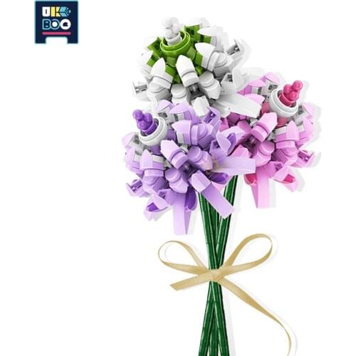 411PCS 3 Color City DIY White Clover Model Building Blocks Simulation Flower World Creatively Bricks Toys for Children Gift