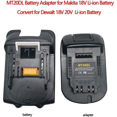 Promotion--Mt20Dl Battery Adapter For Makita 18V Bl1830 Bl1860 Bl1815 Li-Ion Battery For Dewalt 18V 20V Dcb200 Li-Ion Battery